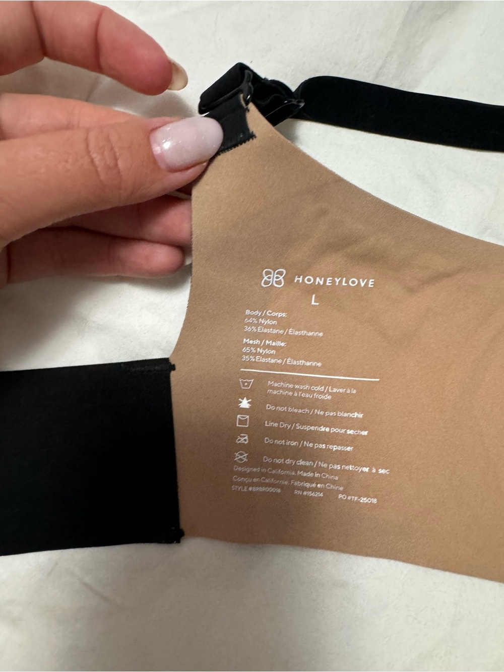 Honeylove crossover black bra Wireless Mesh-Accent Bra size large - Picture 5 of 6